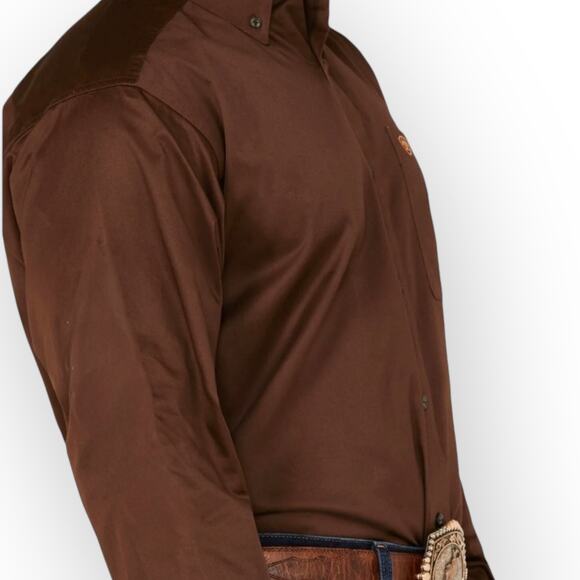 Ariat Shirt Brown Button Down Long Sleeves XL - Picture 6 of 12